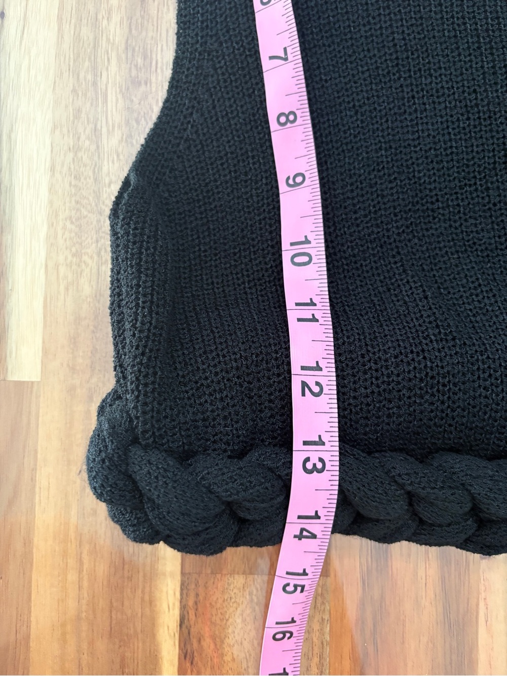NWOT Naked Wardrobe Sz M Black Rib Knit Braid Trim Crop Top Sheer - Picture 10 of 12